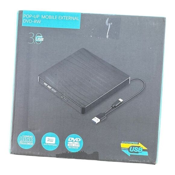 Pop-up portable mobile external dvd-rw new slim black - Picture 2 of 5